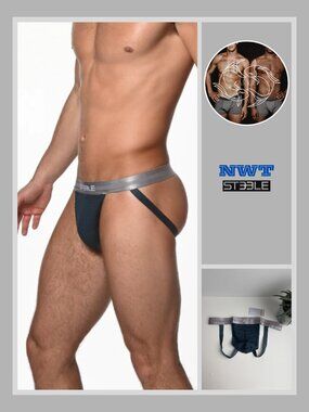 ST33LE - Petrol Nylon Elastane Diamond Mesh Jockstrap (L)